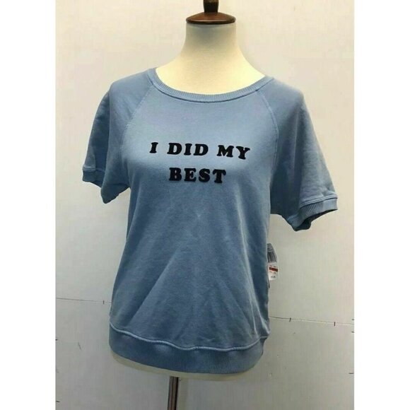 Ban.do Sweaters - BAN. DO Blue Cotton I DID MY BEST SWEATSHIRT S